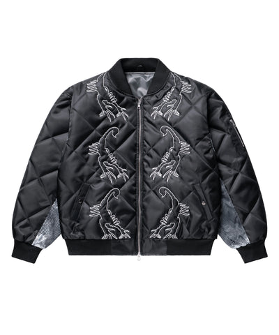 BLACK SCORPIO REVERSIBLE BOMBER JACKET