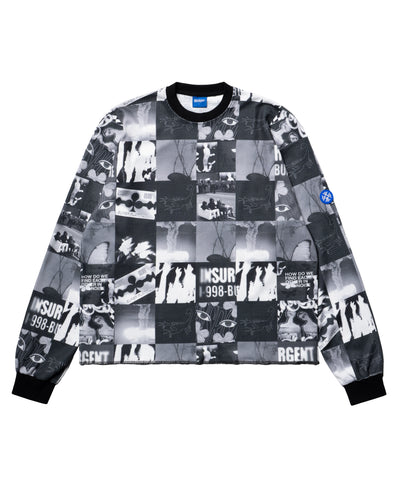 BLACK ARCHIVE PATCH WAFFLE CREWNECK