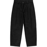 BLACK PLEATED WIDE PANTS