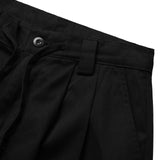 BLACK PLEATED WIDE PANTS