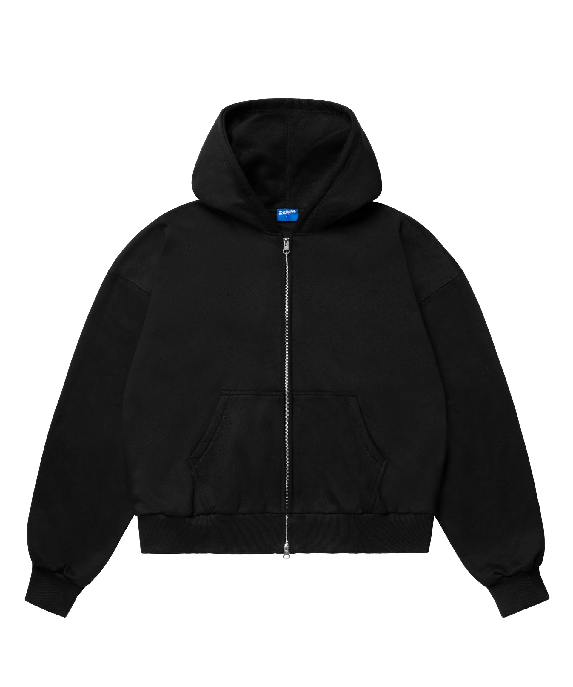 BLACK DOUBLE ZIP BOXY HOODIE – insurgentclub